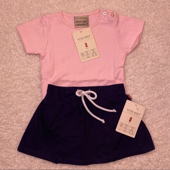 Levi’s Red Tab Onsie and Skirt Set 12 Months - Picture 1 of 10